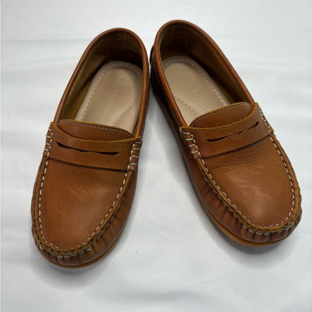 Elephantito Tan Leather Penny Loafers